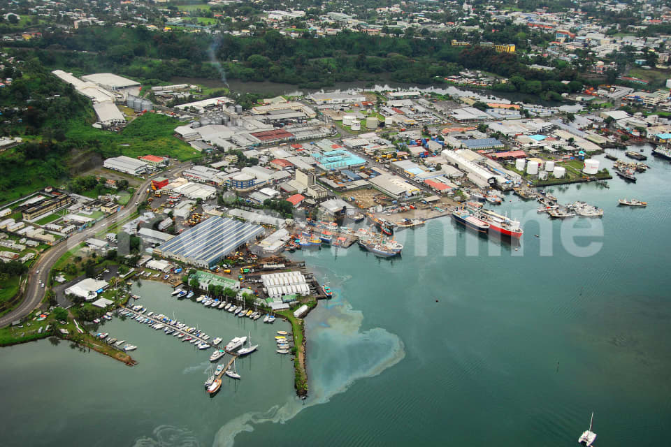 Aerial Image of Suva docks, Fiji