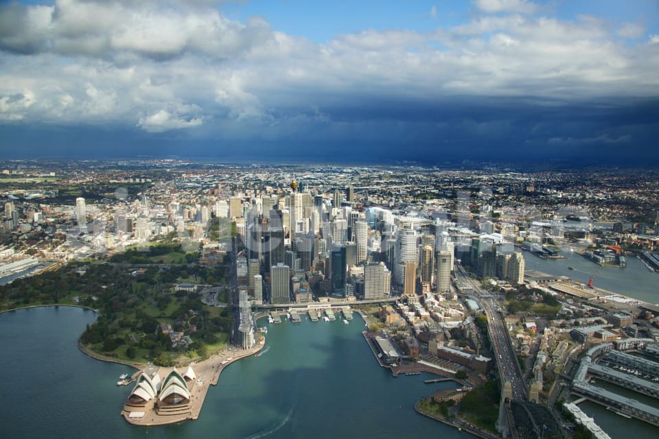 Aerial Image of Sydney Weather Contrasts