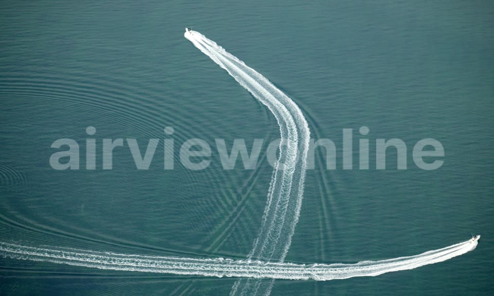 Aerial Image of Speed boats at play
