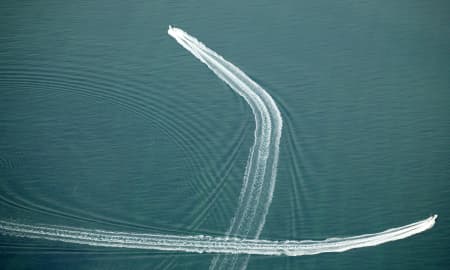 Aerial Image of SPEED BOATS AT PLAY.