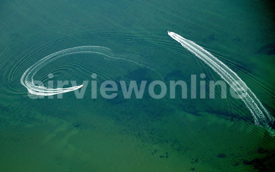 Aerial Image of Speed boats at play