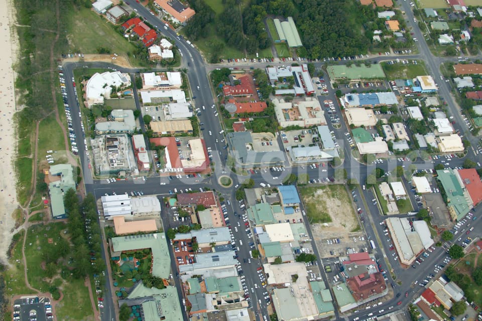 Aerial Image of Byron Bay shops
