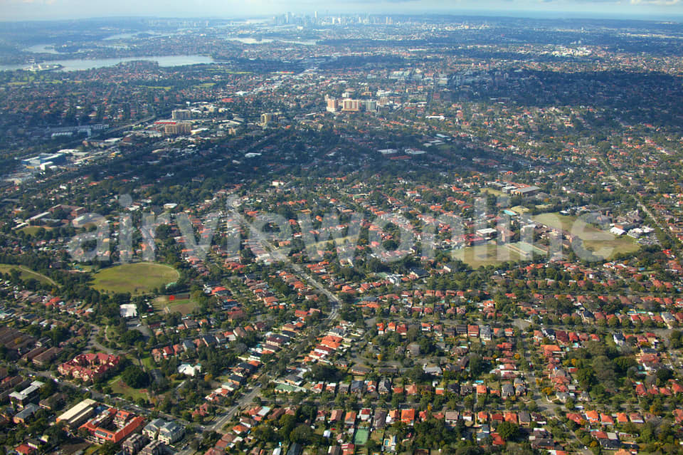 Aerial Image of Strathfield Looking East