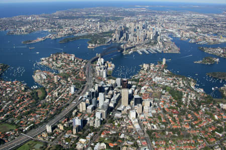Aerial Image of NORTH SYDNEY AND SYDNEY HARBOUR.