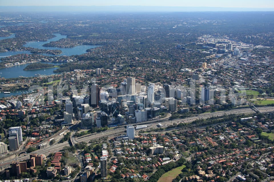 Aerial Image of North Sydney Looking North West