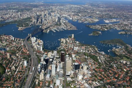 Aerial Image of NORTH SYDNEY LOOKING SOUTH WEST.