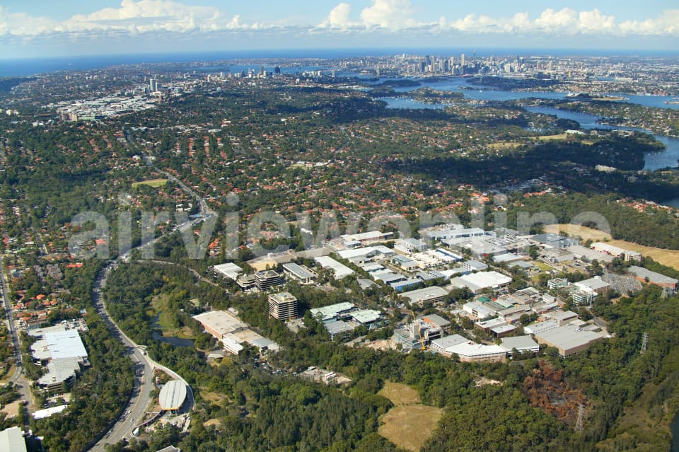 Aerial Image of Lane Cove West to the City