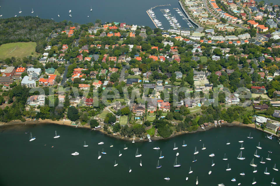 Aerial Image of Hunters Hill waterfront homes