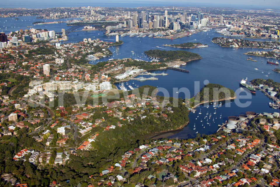Aerial Image of Greenwich looking to CBD