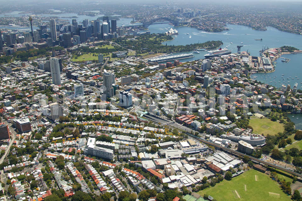 Aerial Image of Paddington and Edgecliff to Sydney Harbour Bridge