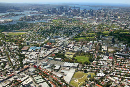 Aerial Image of CAMPERDOWN TO THE CITY.
