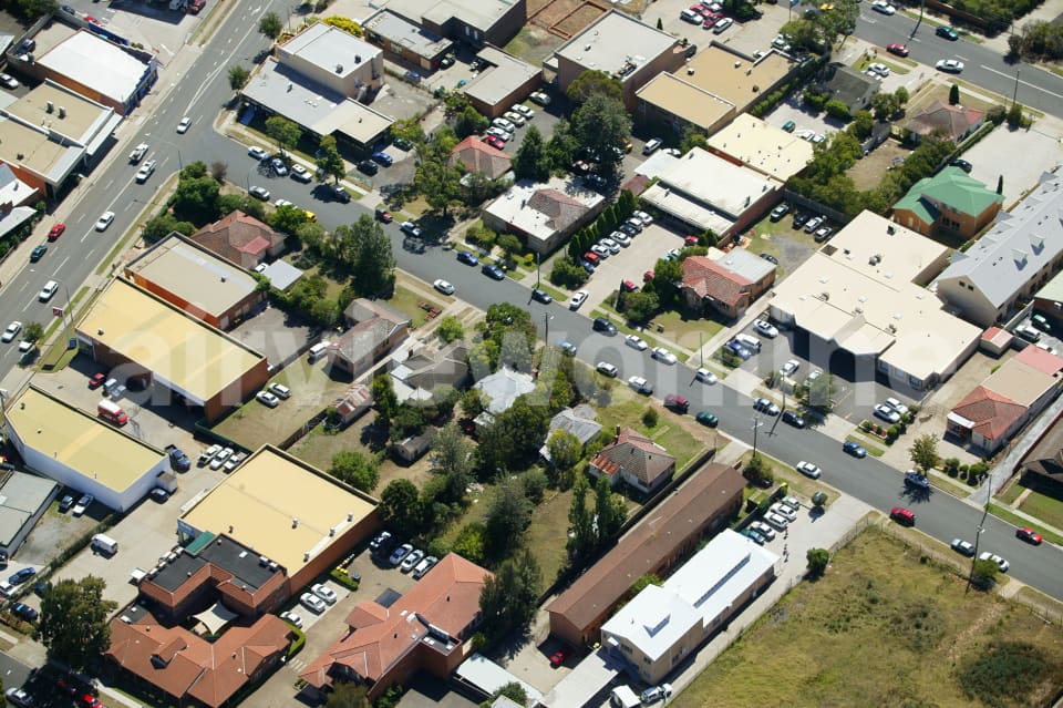 Aerial Image of Warby Street and Queen Street in Campbelltown
