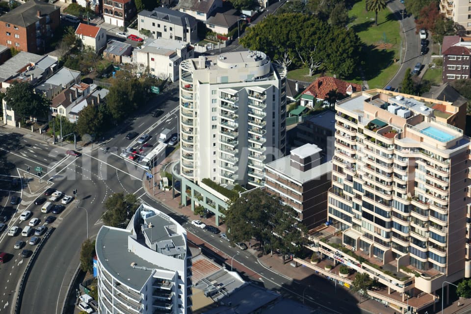 Aerial Image of Oxford Street and Bondi Road in Bondi Junction
