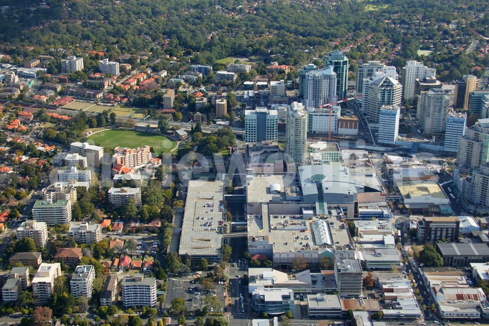Aerial Image of Chatswood Shopping district