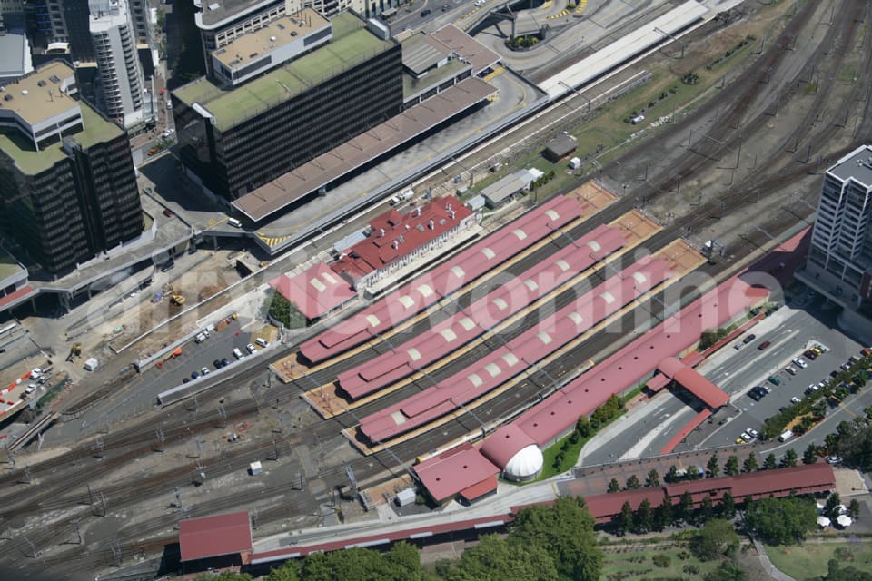 Aerial Image of Roma Street Railway Station, Brisbane CBD