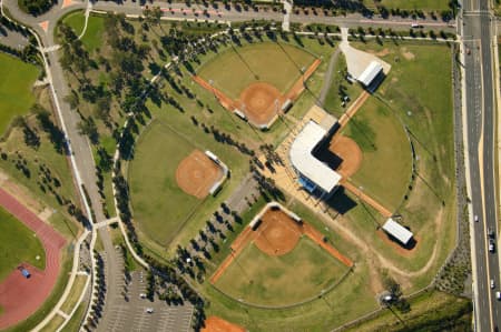 Aerial Image of NSW SOFTBALL CENTRE, BLACKTOWN OLYMPIC PARK SYDNEY.