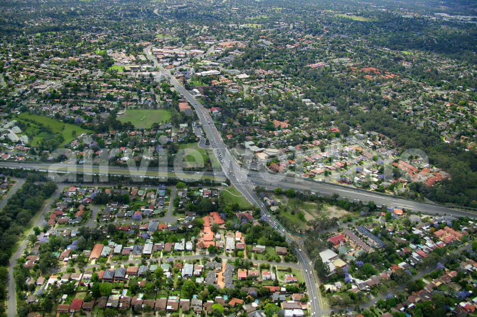 Aerial Image of Intersection of Hills Motorway and Windsor Road, Baulkham Hills
