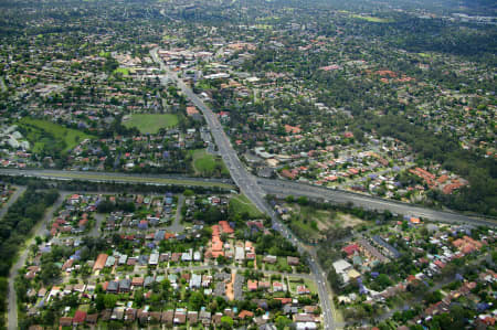 Aerial Image of INTERSECTION OF HILLS MOTORWAY AND WINDSOR ROAD, BAULKHAM HILLS.
