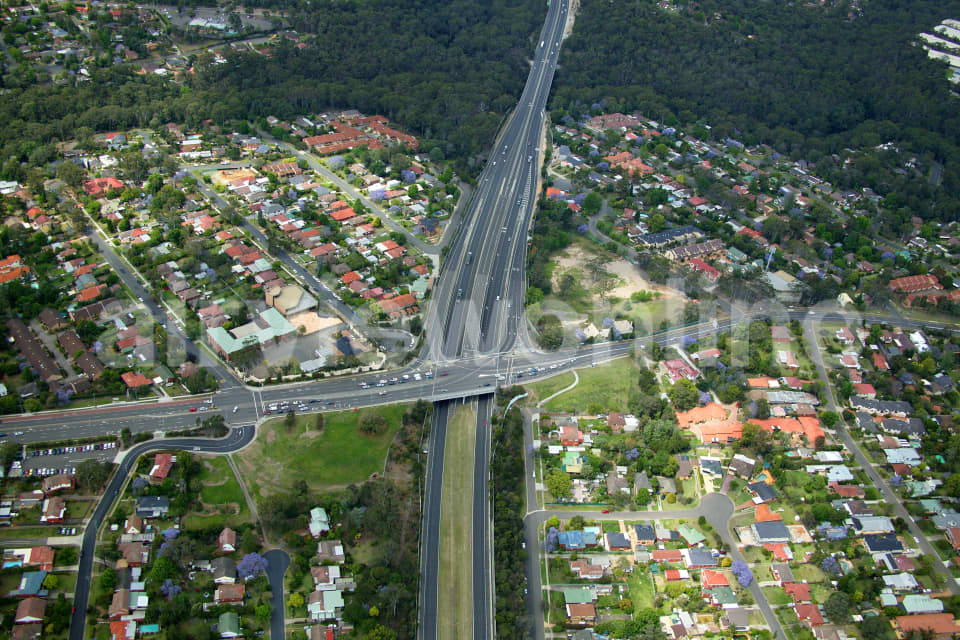Aerial Image of Intersection of Hills Motorway and Windsor Road, Baulkham Hills