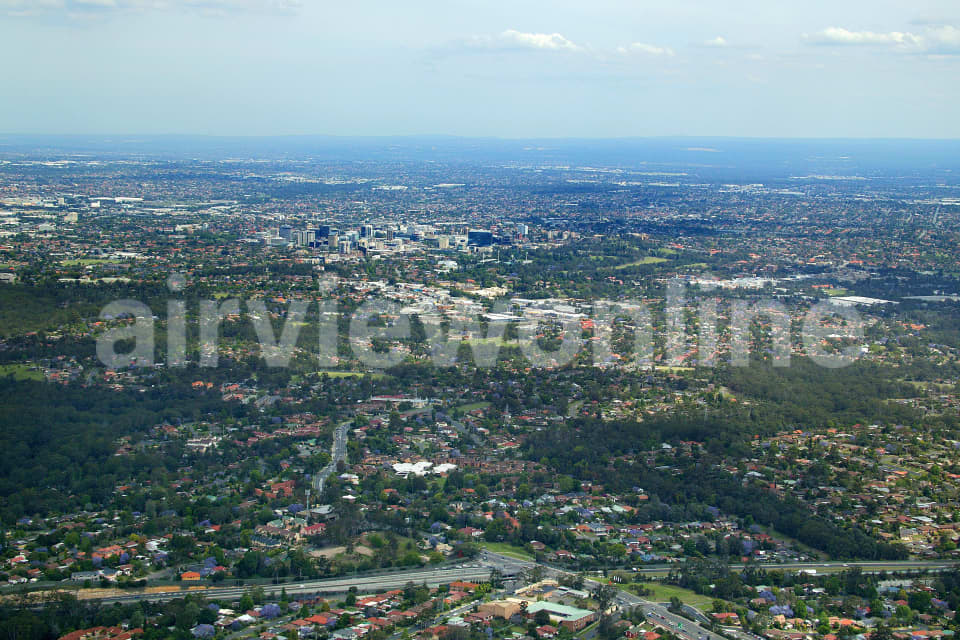 Aerial Image of Baulkham Hills Looking South