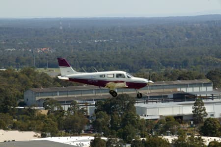 Aerial Image of AIRCRAFT LANDING AT BANKSTOWN AIRPORT