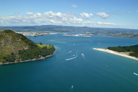 Aerial Image of THE ENTRANCE TO TAURANGA HARBOUR.