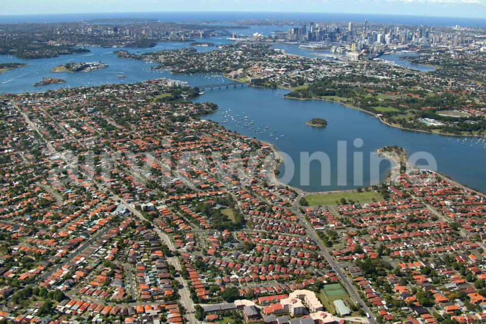 Aerial Image of Five Dock Looking East