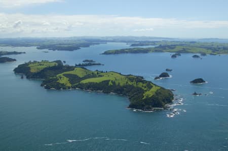 Aerial Image of MOTUROA ISLAND, BAY OF ISLANDS.