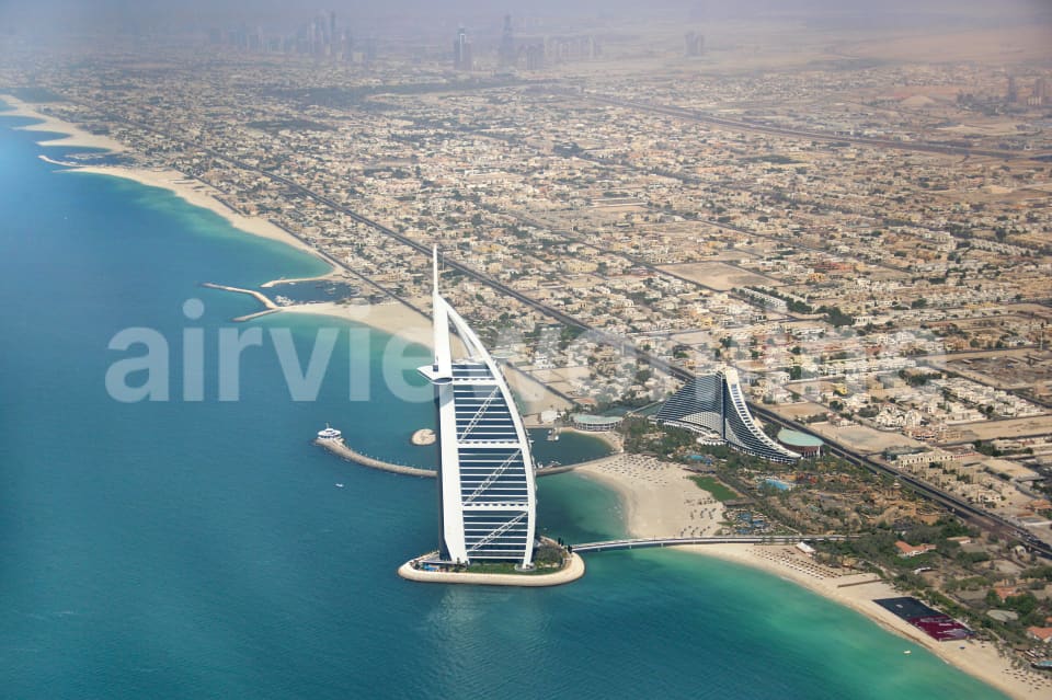 Aerial Image of Burj Al Arab Dubai