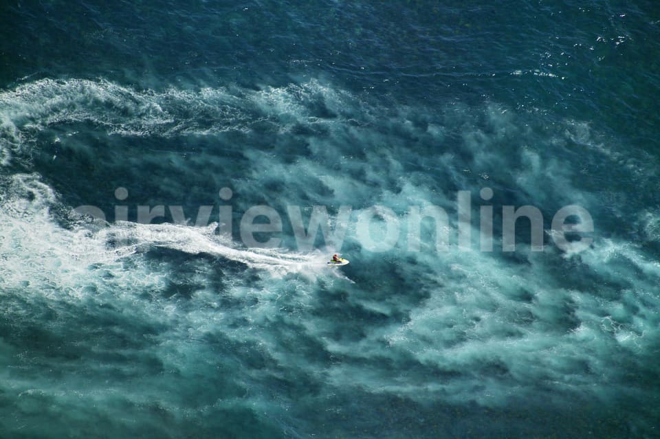 Aerial Image of Jet skier going  wild