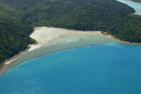 Aerial Image of CLOSEUP OF  A WHITSUNDAY ISLAND BEACH.
