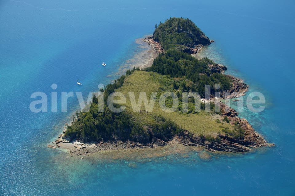 Aerial Image of Small Island in Whitsundays
