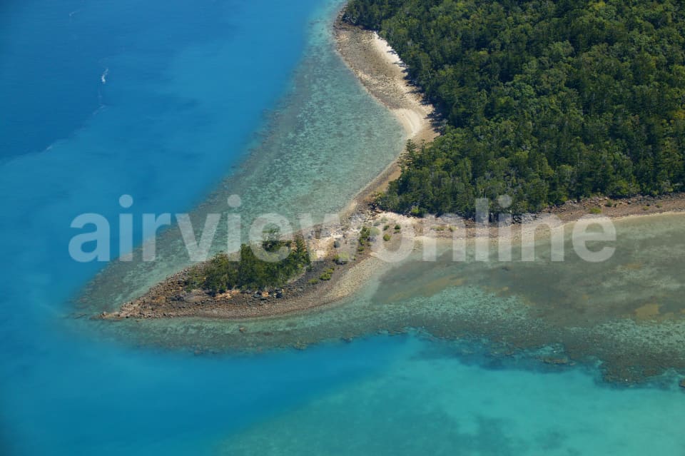 Aerial Image of Closeup of  an Island in Whitsundays