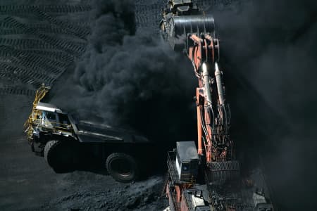 Aerial Image of EXTREME  CLOSEUP OF HAIL CREEK MINE