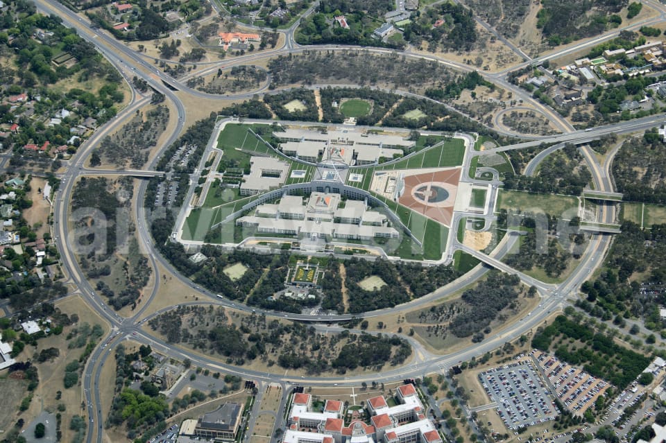 Aerial Image of Closeup of Capital Hill Canberra