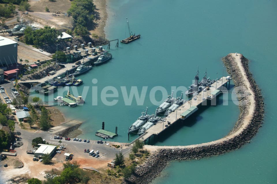 Aerial Image of Closeup of HMAS Coonawarra  Darwin Naval Base