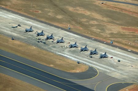 Aerial Image of RAAF COMBAT AIRCRAFTS AT DARWIN INTERNATIONAL AIRPORT