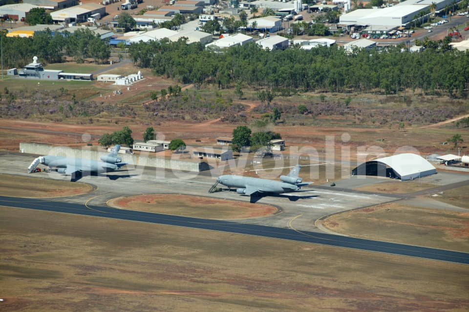 Aerial Image of RAAF planes at Darwin International Airport