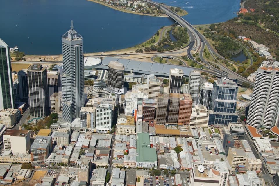 Aerial Image of Perth CBD looking south