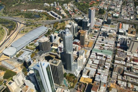 Aerial Image of PERTH CBD AND CONVENTION & EXHIBITION CENTRE.