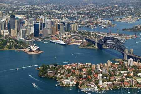 Aerial Image of SYDNEY OPERA HOUSE AND HARBOUR BRIDGE.