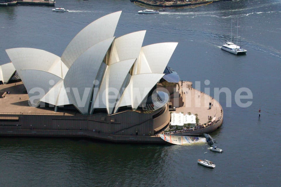 Aerial Image of Capsized Yacht at Sydney Opera House #4