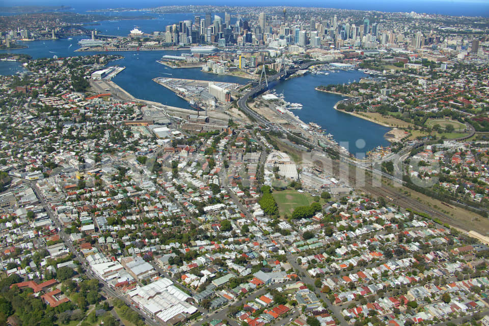 Aerial Image of Rozelle to Sydney City