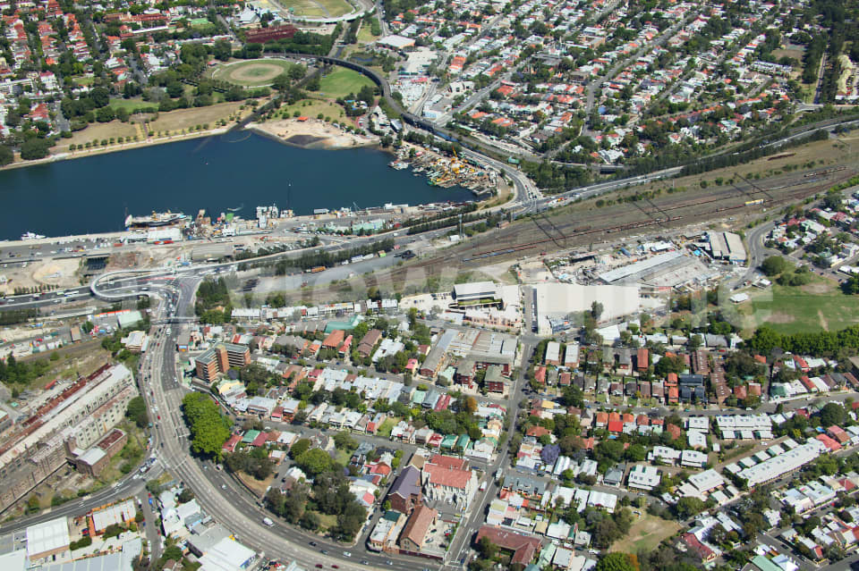 Aerial Image of Rozelle Bay Rail Station