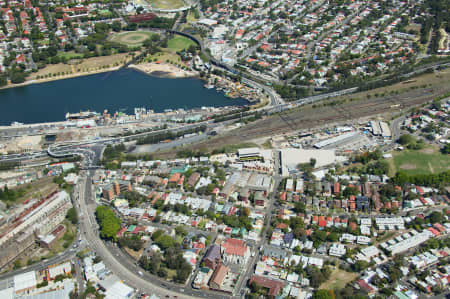 Aerial Image of ROZELLE BAY RAIL STATION.
