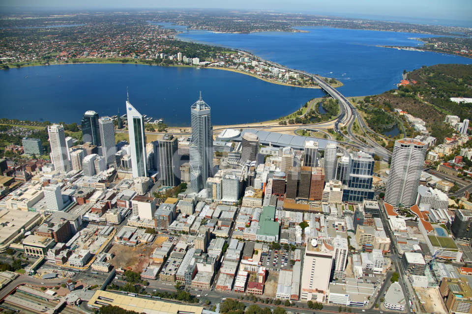 Aerial Image of Perth CBD from North