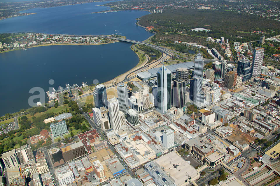Aerial Image of Perth CBD and Swan River