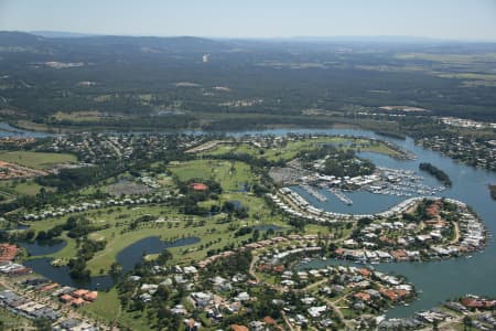 Aerial Image of SANCTUARY COVE LOOKING WEST.