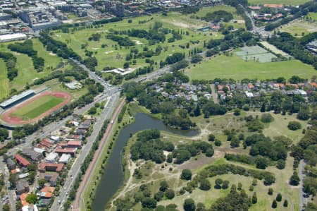Aerial Image of CENTENNIAL PARK AND MOORE PARK.