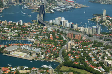 Aerial Image of KIRRIBILLI AND SYDNEY HARBOUR BRIDGE.